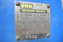 Blue & Red DRH Johnson Blocks Model 3 Heavy Duty 6 Ton 1/2 Steel Snatch Pulley