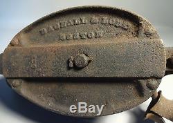 C1880 Hook Block & Tackle Pulley All Cast Iron 22lbs. Bagnall & Loud Boston