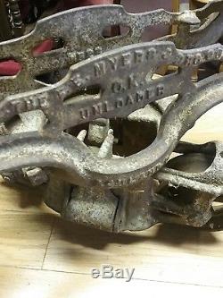 CAST IRON F E MYERS BRO CO H-321, H-258 with pulley UNLOADER HAY TROLLEY PULLEY