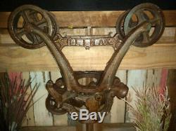CLIMAX HAY TROLLEY, barn trolley, antique cast iron, primitive