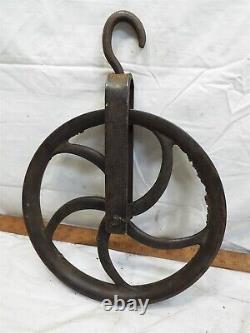 Cast Iron Clothesline Well Pulley Farm Wheel Barn Industrial 5 Curved Spoke