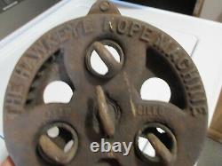 Cast Iron Rope Maker Machine The Hawkeye Antique Minneapolis with Knotting Key