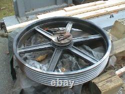 Cast Iron Wheel, 6 Belt Industrial Pully, Heavy Iron