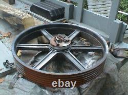 Cast Iron Wheel, 6 Belt Industrial Pully, Heavy Iron