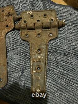 Cast iron barn hinges antique Back in the 1800s they have numbers on them