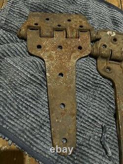 Cast iron barn hinges antique Back in the 1800s they have numbers on them