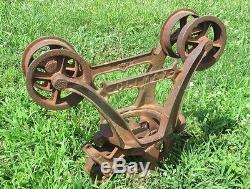 Climax Unloader Hay Trolley Cast Iron Barn Carrier Rustic Vintage Light Fixture