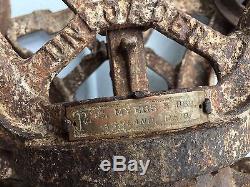 Cloverleaf Unloader Hay Trolley Carrier & Pulley H266 With Brass F E Myers Tag
