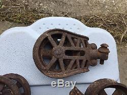 Cloverleaf Unloader Hay Trolley Carrier & Pulley H266 With Brass F E Myers Tag