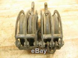 Cool Old Vintage Heavy Duty LARGE Block & Tackle Snatch Block 8 Pulley