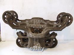 Dirty! Nice! Myers Unloader Hay Trolley Cast Iron Barn Carrier Vintage Farm