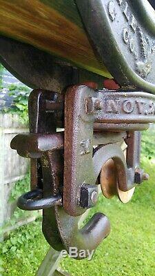Eagle Hay Carrier Trolley Cast Iron Barn Pulley Appleton WI Wis 1883 Shield