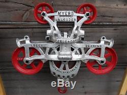 F. E Myers And Bro Cable And Rod Car 7'' Sheave Hay Trolley Hard To Find Ashland