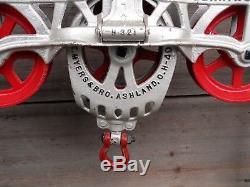 F. E Myers And Bro Cable And Rod Car 7'' Sheave Hay Trolley Hard To Find Ashland