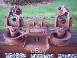 F E Myers & Bro Unloader Hay Trolley Cast Iron Barn Carrier Pat 1884