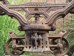 F. E. Myers Clover Leaf Sure Lock H422 Hay Trolley Barn Unloader Carrier Antique