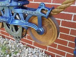 F. E. Myers O. K. Unloader Antique Hay Trolley With Bonus Pulley And Rope Decor