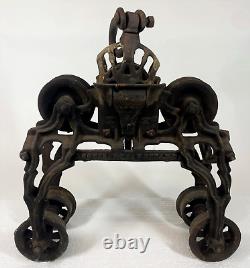 FE Myers Bro Vintage Farm Agriculture Cast Iron Barn 16 Hay Trolley Pulley