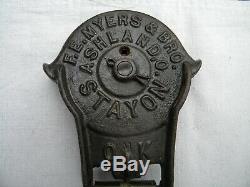 FE Myers & Bros Co Ashland Stayon OK Cast Iron Barn Door Pulley Hardware 1900