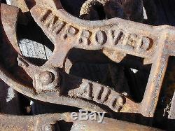 Fabulous Original Working IMPROVED DIAMOND cast iron hay trolley