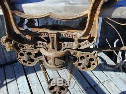 Fabulous Original Working IMPROVED DIAMOND cast iron hay trolley