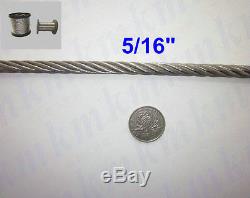 Free Ship 200FT/60M 1/64(0.4MM) T316 Grade 7X7 Stainless Steel Wire Rope Cable