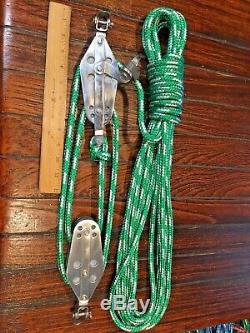 GARHAUER 41 STAINLESS MAIN SHEET, BLOCK AND TACKLE, VANG, With40' NEW 3/8 LINE