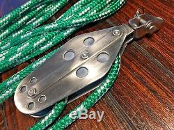 GARHAUER 41 STAINLESS MAIN SHEET, BLOCK AND TACKLE, VANG, With40' NEW 3/8 LINE