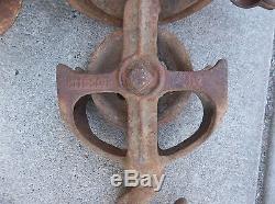 HAY TROLLEY HUNT HELMS AND FERRIS HH&F ANTIQUE With PULLEY HARVARD IL ILLINOIS 330