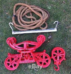 Hudson Ra102/ra177 Maleable Iron Barn Hay Carrier-trolley+drop Pulley+rope+track