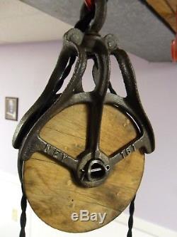 Hay Trolley Barn Cast Iron/wood Pulley Ornate Rustic Decor Hanging Light