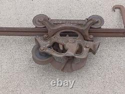 Hay Trolley Barn Vintage Antique Carrier Unloaded Farm Cast Iron Roller Pulley
