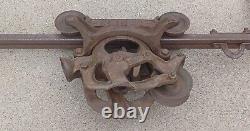 Hay Trolley Barn Vintage Antique Carrier Unloaded Farm Cast Iron Roller Pulley