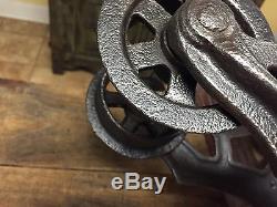 Hay trolley barn vintage antique Carrier Unloader Pulley Cast Iron