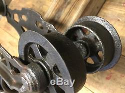 Hay trolley barn vintage antique Carrier Unloader Pulley Cast Iron