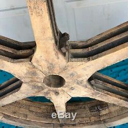Huge Old Antique Wooden Line Shaft Pulley-38 X 6 1/2-wood Pulley-awesome
