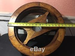 Industrial 18 Wood Flat-Belt Split Pulley Wheel Steampunk
