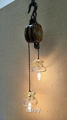 Industrial Block-and-Tackle Pendant Lights
