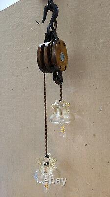 Industrial Block-and-Tackle Pendant Lights