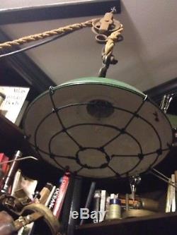 Industrial light // authentic rope pulley // steam punk/ restoration hardware