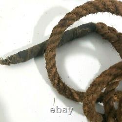 Iron Barn Pulley Block and Tackle Double Pulley With Hook Chain Rope Vintage