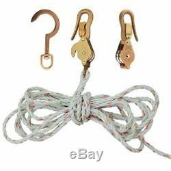 Klein H1802-30SSR Block and Tackle with Guarded Snap & Swivel Hooks & Rope