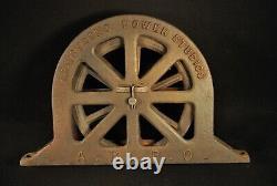 LARGE 1920's THEATER PULLEY / ARMSTRONG POWER STUDIOS A. R. P. O. / HEAVY CAST IRON