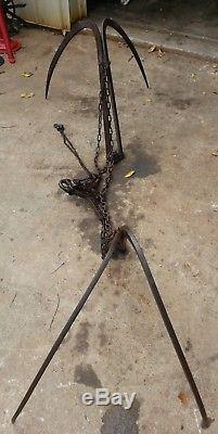 LOUDEN (IRON CLAW) Hay Trolley Carrier Grapple Forks Patina, Fairfield, Ia