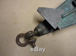 Large Antique Brass Marine Pulley Block Nautical Hardware Tackle Yacht Sailboat