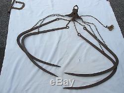 Large Antique Jamesway Hay Claw Grapple Hook Barn Tool Trolley Pulley4 Tines