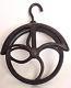 Large Antique no 10 cast iron pulley industrial nautical decor