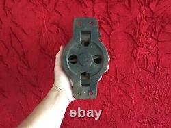 Large Cast Iron Pulley Primitive Rustic And Unmarked Wall Mount Style Vintage