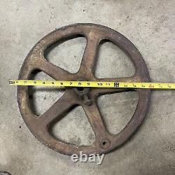 Large Center Grooved Cast Iron Bearing Sheave Pulley 16 vintage