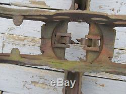 Large Vintage Cast Iron F. E. Myers & Bro. Co. OK Unloader Hay Barn Trolley Pulley